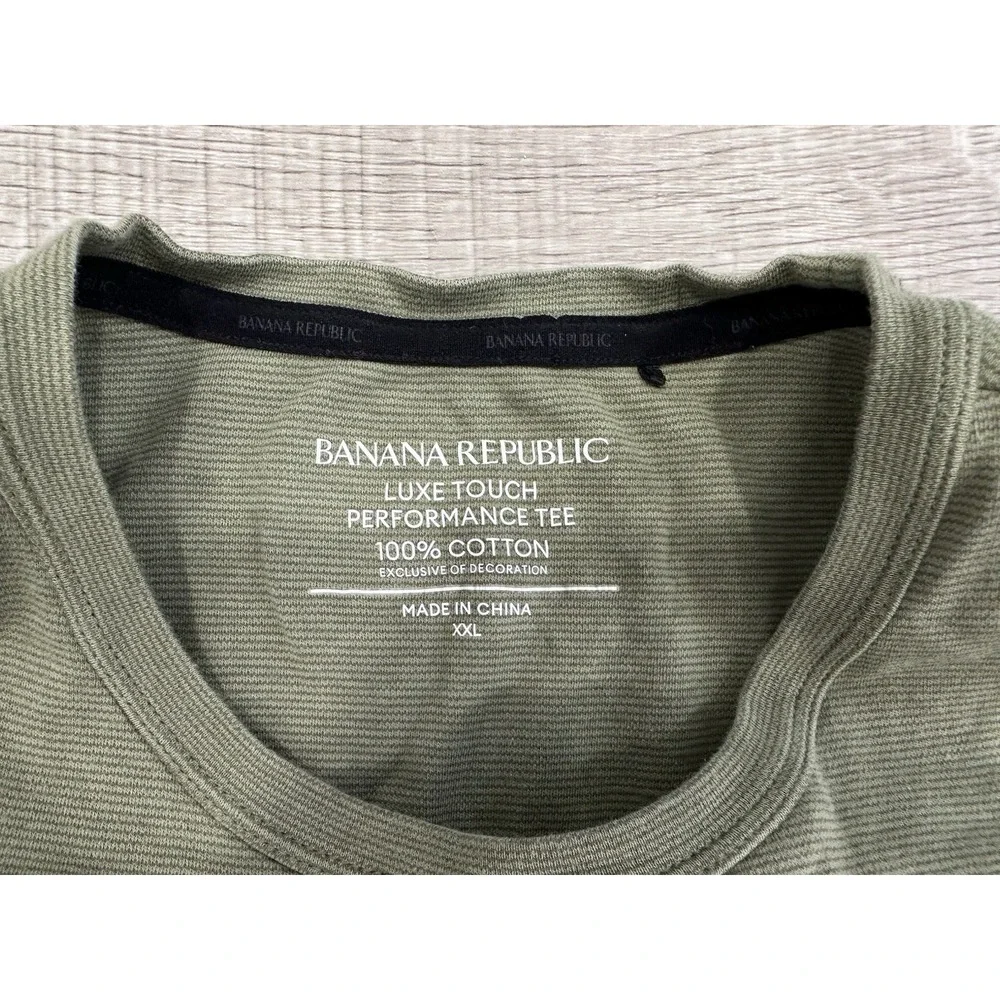 Banana Republic‎ Men's Luxe Touch Performance 100% Cotton T-shirt Green READ